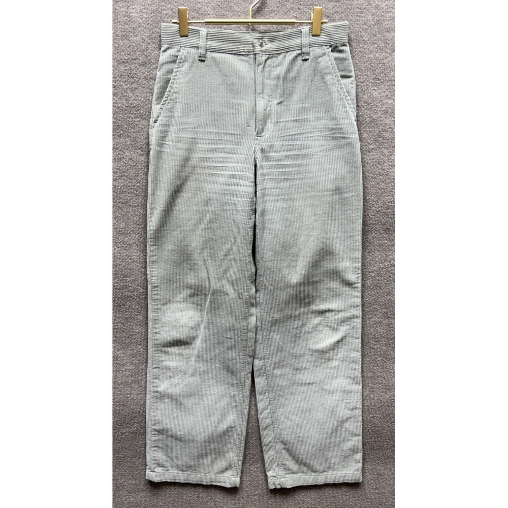 TNA High Rise Corduroy Ribbed Wide Leg Pants EUC HR HW Size 2 Light Green EUC
